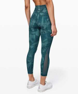 Lululemon Train Times Pant 25" Green Full-On Luxtreme Size 2